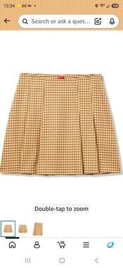 HUGO Women's Roballo Mini Check Skirt Butternut Check
